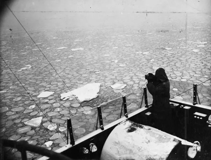 Framed Print : Ice floes in North Sea. Ice floes are still menacing fishing fleets and colliers in the North Sea Framed Print : Ice floes in North Sea. Ice floes are still menacing fishing fleets and colliers in the North Sea