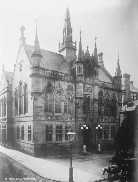 Framed Print : The important cabinet meeting at Inverness. The exterior of the Town Hall at Inverness