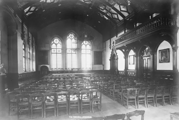 Framed Print : The important cabinet meeting at Inverness. The interior of the Town Hall at Inverness Framed Print : The important cabinet meeting at Inverness. The interior of the Town Hall at Inverness