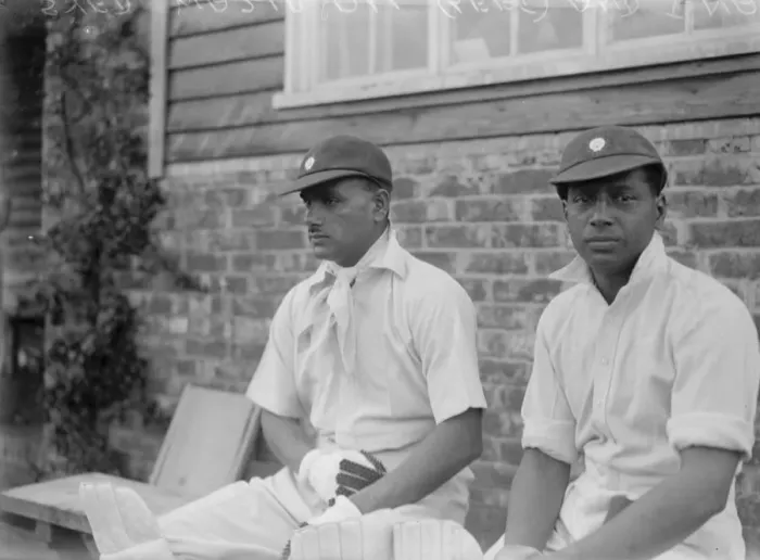 Framed Print : Indian cricketers. Syed Wazir Ali ( left ) and J Navle. 1932 Framed Print : Indian cricketers. Syed Wazir Ali ( left ) and J Navle. 1932