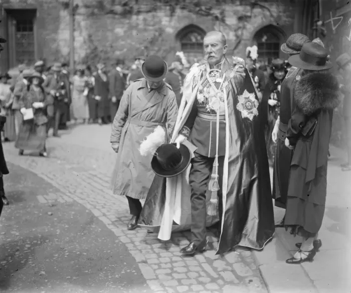 Framed Print : Installation service of knights held in Westminster Abbey. Sir George Paget, leaving Framed Print : Installation service of knights held in Westminster Abbey. Sir George Paget, leaving