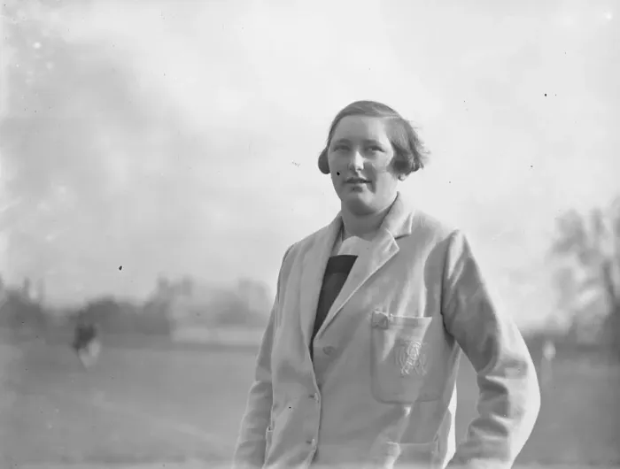 Framed Print : Inter - varsity womens hockey at Cambridge. Miss Eileen Arnold ( Cambridge Captain Framed Print : Inter - varsity womens hockey at Cambridge. Miss Eileen Arnold ( Cambridge Captain