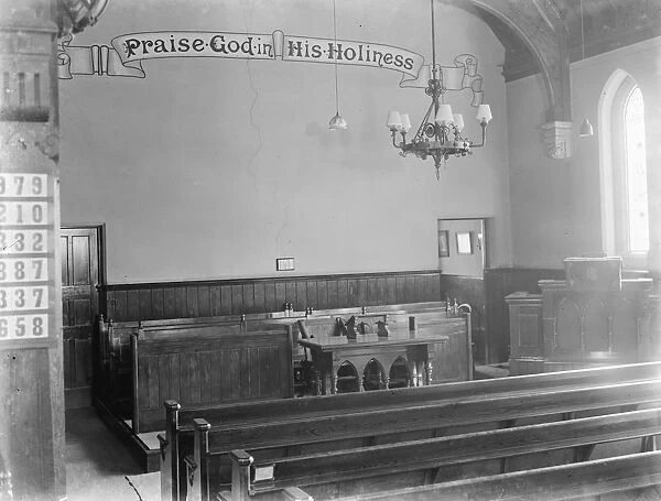 A interior shot of Dartford Congregational Church, Kent. 1937