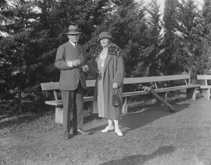 Framed Print : International Society at Cannes Golf Club. Admiral Lord Wester Wemyss and Baroness De Ramsay
