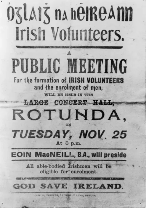 Framed Print : Irish rebel poster appealing for the enrolment of volunteers at a meeting presided Framed Print : Irish rebel poster appealing for the enrolment of volunteers at a meeting presided
