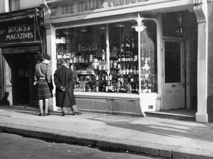 Framed Print : Italian Produce Company at 37 Old Compton Street, Soho, London, England. undated Framed Print : Italian Produce Company at 37 Old Compton Street, Soho, London, England. undated