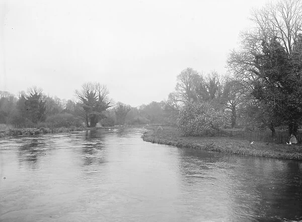 Itchen Abbas village on the River Itchen north-east of Winchester in Hampshire, England 1926
