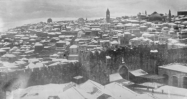 Jerusalem. A remarkable picture of the Holy City under snow. 23 February 1920