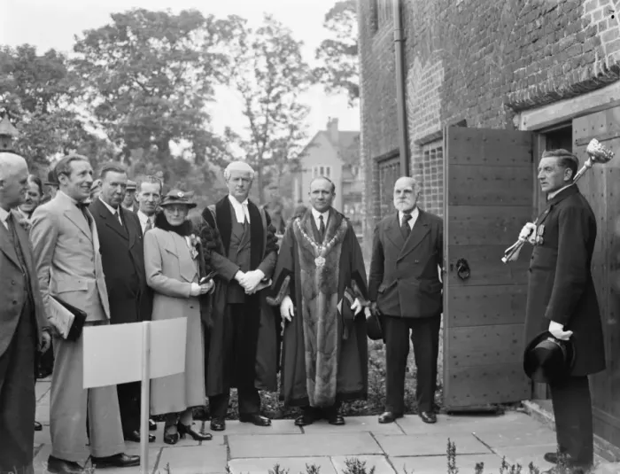 Framed Print : John Barnes at a opening ceremony at Well Hall in Eltham, Kent. 1936 Framed Print : John Barnes at a opening ceremony at Well Hall in Eltham, Kent. 1936