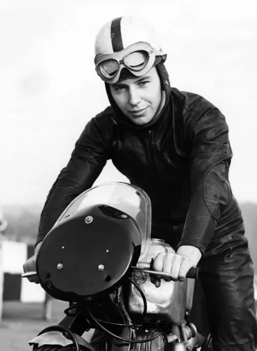 Framed Print : John Surtees practising at Brands Hatch on his Norton motorbike. He is trying to