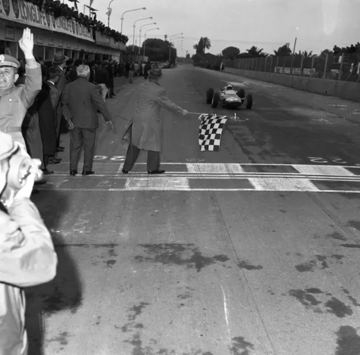 Framed Print : John Surtees winning the Siracusa Grand Prix. in Ferrari 12 April 1964