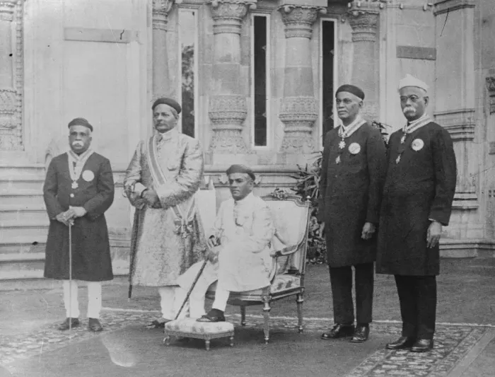 Framed Print : Jubilee celebrations in Baroda State. H H the Maharajah Sayajiras Gaekwar of Baroda