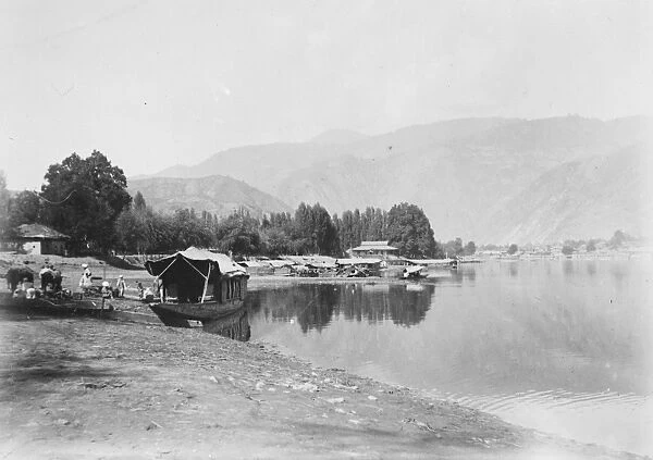 Kashmir, India. Baramulla showing the Jhelum river. 4 December 1924