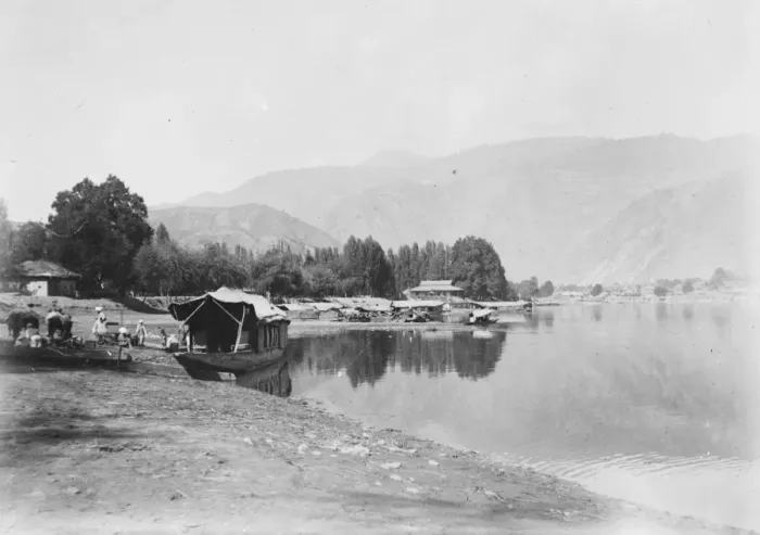 Framed Print : Kashmir, India. Baramulla showing the Jhelum river. 4 December 1924 Framed Print : Kashmir, India. Baramulla showing the Jhelum river. 4 December 1924