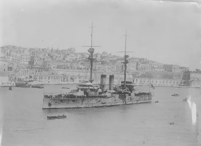Framed Print : The Katori with the Crown Prince on board in the grand harbour in Malta May 1921 Framed Print : The Katori with the Crown Prince on board in the grand harbour in Malta May 1921