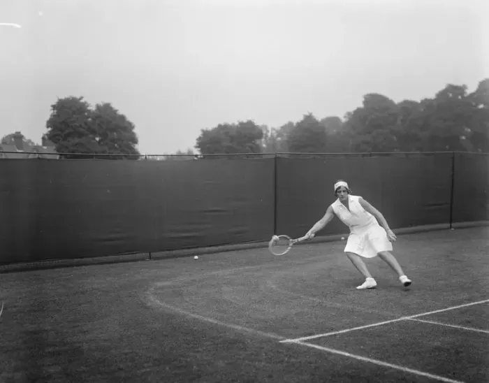 Framed Print : Kent Lawn Tennis championships. Miss Helen Jacobs in play. 10 June 1929 Framed Print : Kent Lawn Tennis championships. Miss Helen Jacobs in play. 10 June 1929