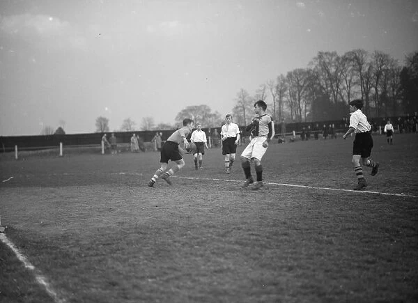 Kent Schools versus Hertfordshire football. 1938