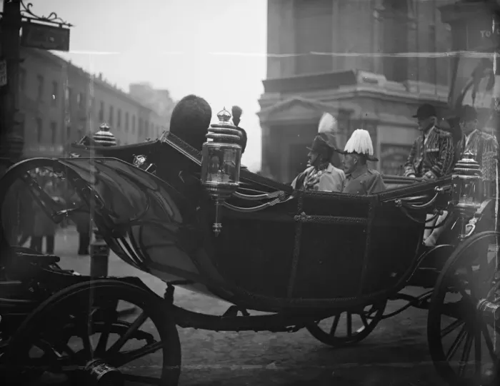 Framed Print : King George V and King Amanullah driving. 13 March 1928 King Amanullah and Queen Framed Print : King George V and King Amanullah driving. 13 March 1928 King Amanullah and Queen