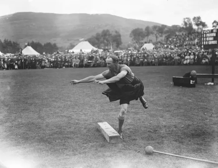 Framed Print : King and Queen at Braemar gathering. D K Michie, winner of putting the 28 lb stone Framed Print : King and Queen at Braemar gathering. D K Michie, winner of putting the 28 lb stone