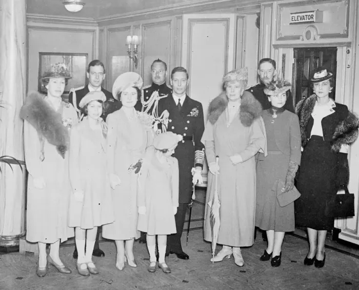 Framed Print : The King and Queen leave for Canada. Photo shows the Royal Family in the liner Empress Framed Print : The King and Queen leave for Canada. Photo shows the Royal Family in the liner Empress