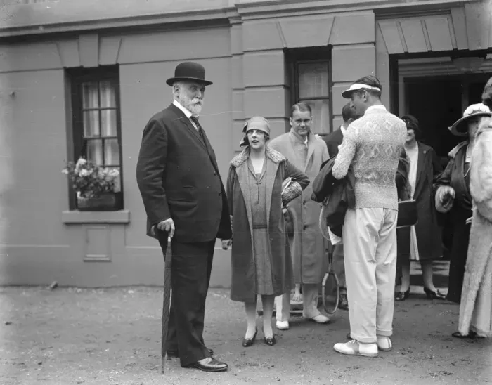 Framed Print : King and Queen of Portugal at exhibition tennis. Lord D Abernon, Vincent Richards Framed Print : King and Queen of Portugal at exhibition tennis. Lord D Abernon, Vincent Richards