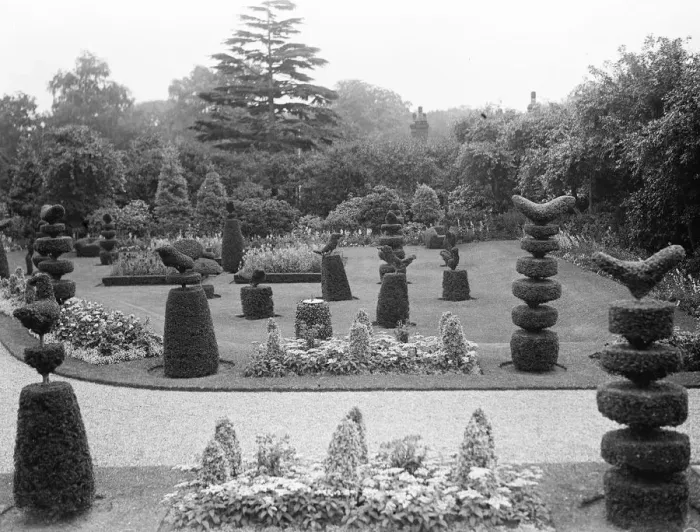 Framed Print : The King and Queen to go to Sandringham, Norfolk. The picturesque topiary work Framed Print : The King and Queen to go to Sandringham, Norfolk. The picturesque topiary work