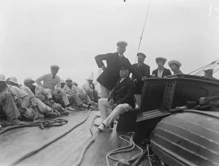 Framed Print : The King in Yacht Race at Cowes, Isle of Wight, South Coast of Great Britain The King Framed Print : The King in Yacht Race at Cowes, Isle of Wight, South Coast of Great Britain The King
