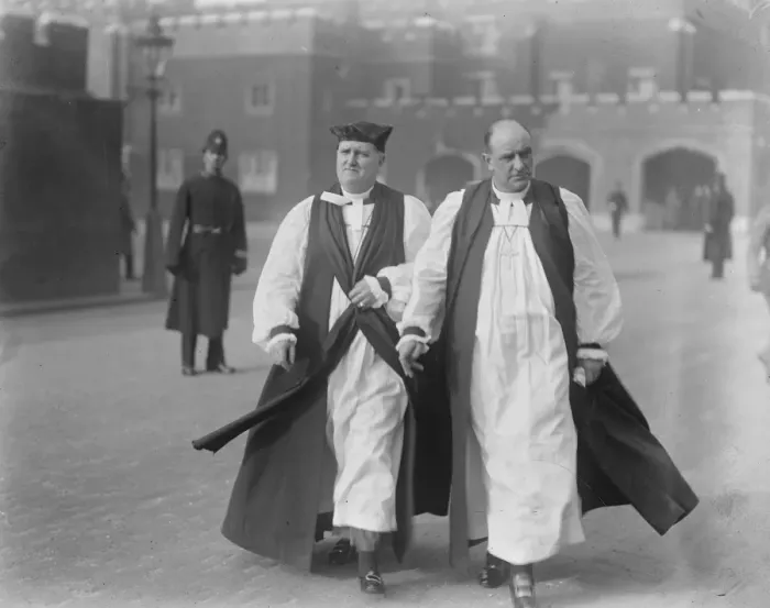 Framed Print : The Kings Levee at St James Palace Bishop of Peterborough ( left ) and Bishop of