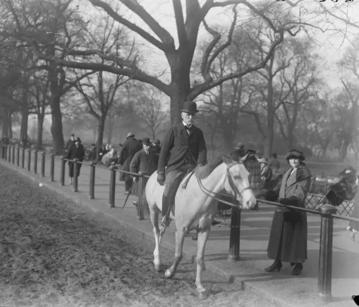Framed Print : Kings private secretary rides in the row Lord Stamfordham, the Kings private secretary Framed Print : Kings private secretary rides in the row Lord Stamfordham, the Kings private secretary
