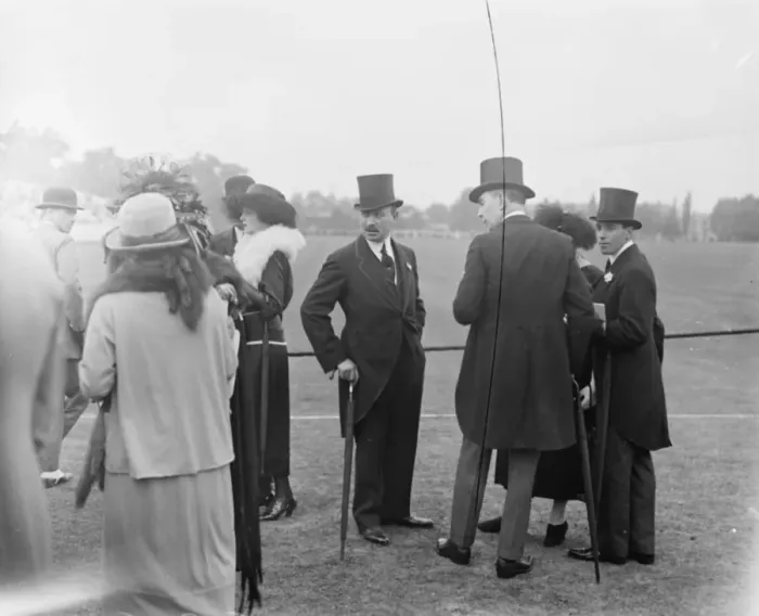 Framed Print : Well known society people at the second international polo match between England Framed Print : Well known society people at the second international polo match between England
