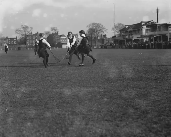 Framed Print : Ladies lacrosse at Richmond. Roedean school versus lady professionals