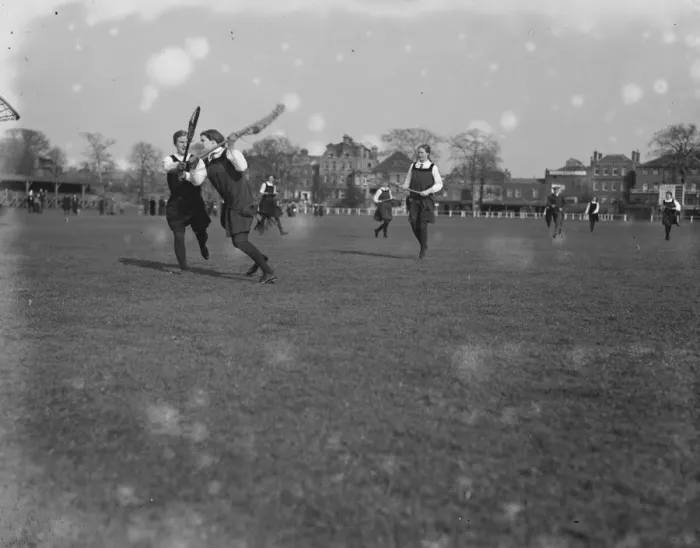 Framed Print : Ladies lacrosse at Richmond. Roedean school versus lady professionals Framed Print : Ladies lacrosse at Richmond. Roedean school versus lady professionals