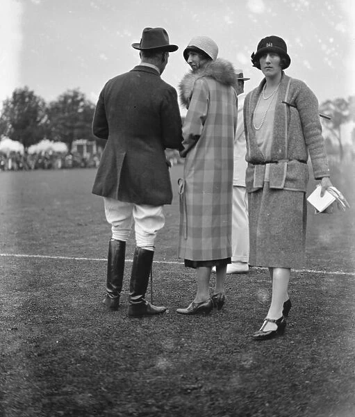 Ladies mounted sports at Ranelagh. Lady Blanche Douglas ( right ). 1925