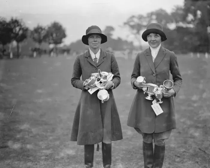 Framed Print : Ladies Mounted Sports at Ranelagh Miss Joan Parry and her half sister Miss Nancy Framed Print : Ladies Mounted Sports at Ranelagh Miss Joan Parry and her half sister Miss Nancy