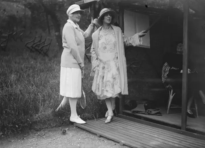 Framed Print : Lady Crosfields lawn tennis tournament at Highgate. Lady Wavertreee ( left )