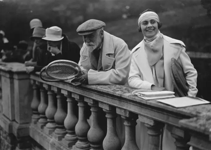 Framed Print : Lady Crosfields lawn tennis tournament at Highgate. Lod D Abernon with Senorita de Alvarez Framed Print : Lady Crosfields lawn tennis tournament at Highgate. Lod D Abernon with Senorita de Alvarez