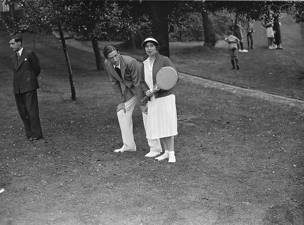Lady Crossfields tennis club party at Highgate Miss Thelma Cazalet and Mr Bowater 1936