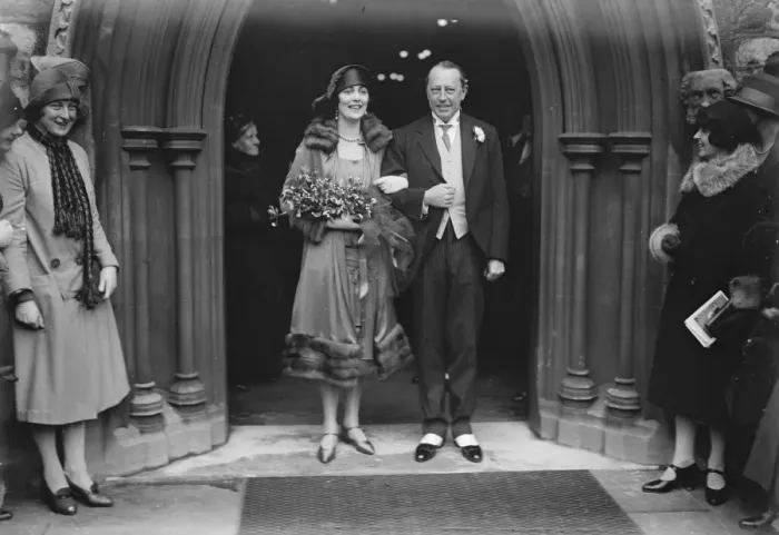 Framed Print : Lady Cynthia Grahams daughter weds. The wedding took place at All Saint s Framed Print : Lady Cynthia Grahams daughter weds. The wedding took place at All Saint s