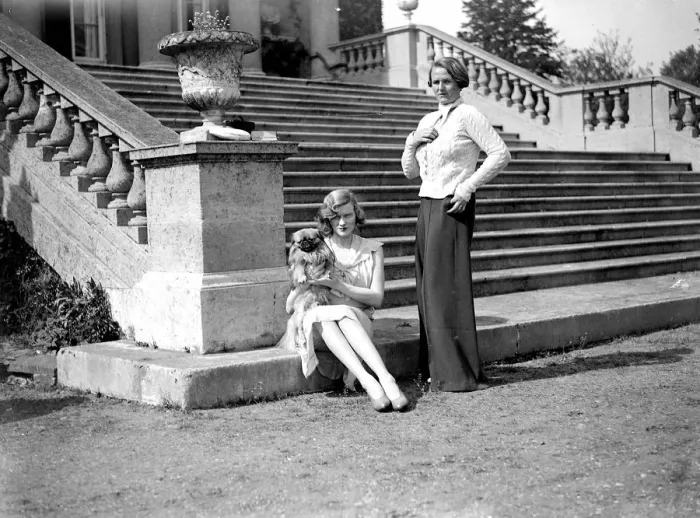 Framed Print : Lady Dufferin and Miss K Dunn at Foots Cray Place, Kent. 1934 Framed Print : Lady Dufferin and Miss K Dunn at Foots Cray Place, Kent. 1934