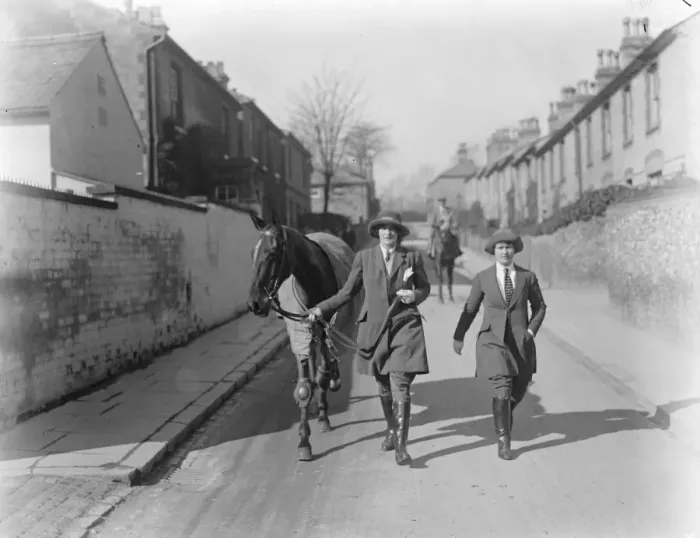 Framed Print : A Lady riding instructor. Miss Vaughan, a well known Newmarket riding instructor Framed Print : A Lady riding instructor. Miss Vaughan, a well known Newmarket riding instructor