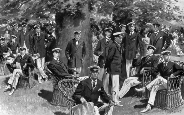 Framed Print : On their lawn at Cowes, Isle of Wight; most prominent members of the Royal Yacht Framed Print : On their lawn at Cowes, Isle of Wight; most prominent members of the Royal Yacht