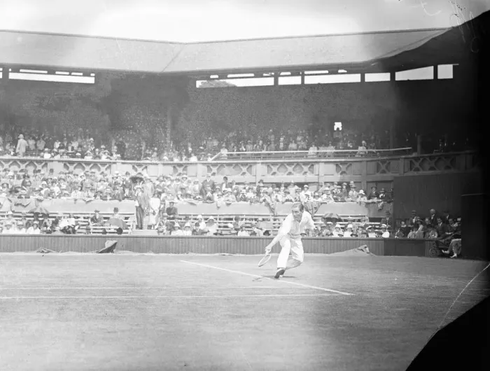 Framed Print : Lawn Tennis championship at Wimbeldon Mr J P D Wheatley in play against Mr W C Crawley 27 Framed Print : Lawn Tennis championship at Wimbeldon Mr J P D Wheatley in play against Mr W C Crawley 27