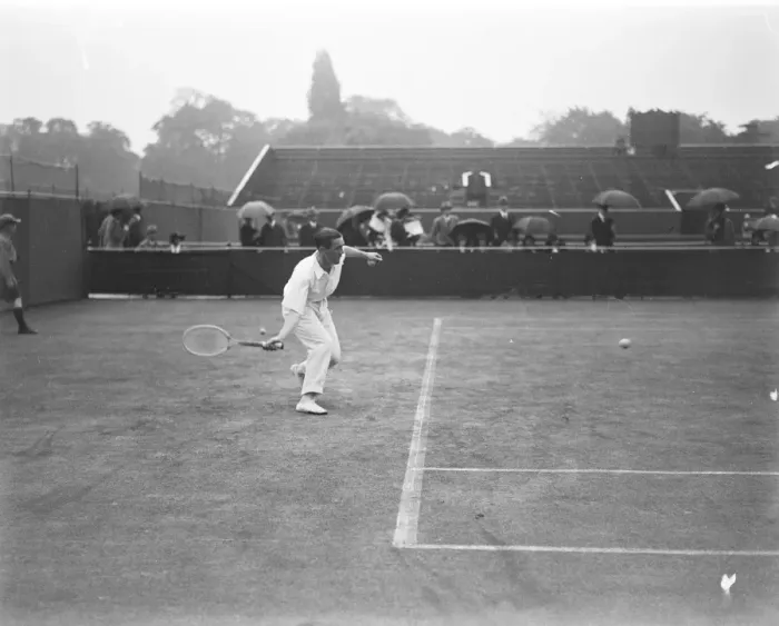 Framed Print : Lawn Tennis CHampionships at Wimbeldon J D P Wheatley in play against N H Latchford 25 Framed Print : Lawn Tennis CHampionships at Wimbeldon J D P Wheatley in play against N H Latchford 25