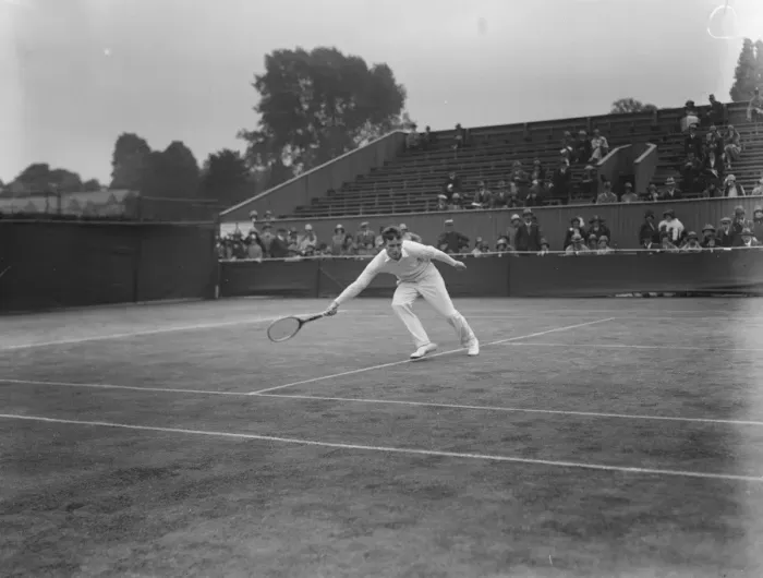 Framed Print : Lawn tennis championships at Wimbledon. Mr J Hennessey playing in the mens singles Framed Print : Lawn tennis championships at Wimbledon. Mr J Hennessey playing in the mens singles