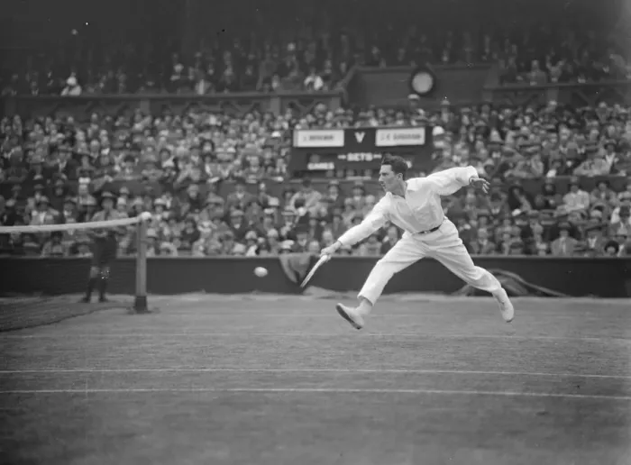 Framed Print : Lawn tennis championships at Wimbledon. Brugnon in play. 27 June 1925 Framed Print : Lawn tennis championships at Wimbledon. Brugnon in play. 27 June 1925