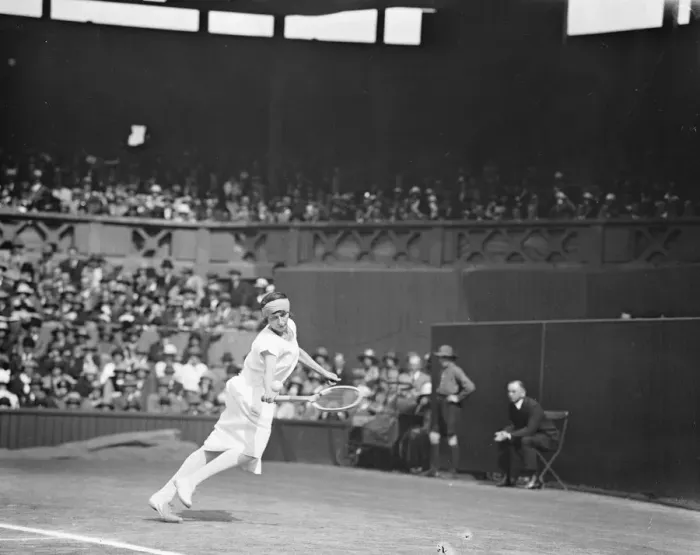 Framed Print : Lawn Tennis Final at Wimbeldon Miss K McKane in play against Miss Helen Wills in Framed Print : Lawn Tennis Final at Wimbeldon Miss K McKane in play against Miss Helen Wills in
