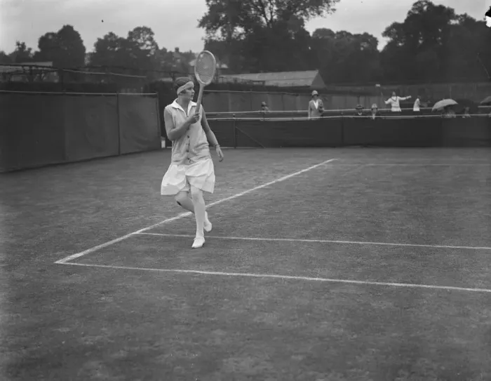 Framed Print : Lawn tennis at Wimbledon. Miss Heine ( South Africa ) in play 21 June 1927 Framed Print : Lawn tennis at Wimbledon. Miss Heine ( South Africa ) in play 21 June 1927