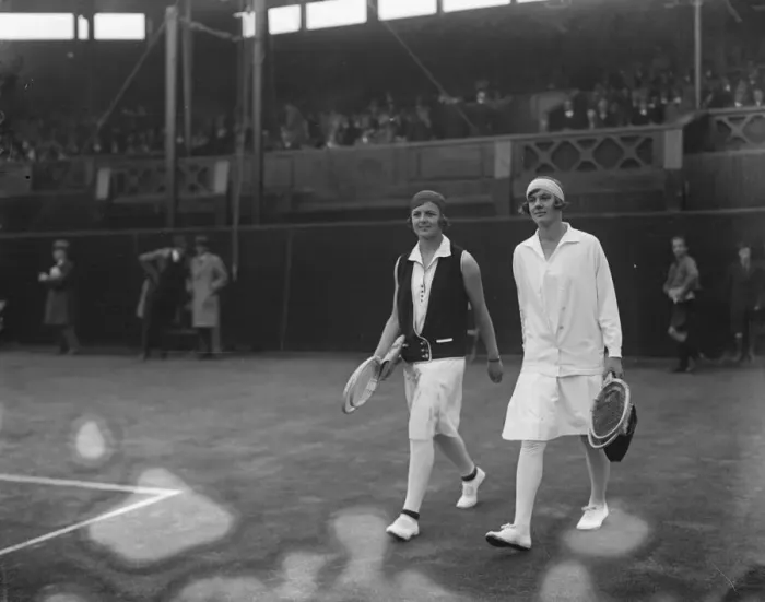 Framed Print : Lawn tennis at Wimbledon. Miss Nuthall and Miss Joan Fry coming out for their match Framed Print : Lawn tennis at Wimbledon. Miss Nuthall and Miss Joan Fry coming out for their match