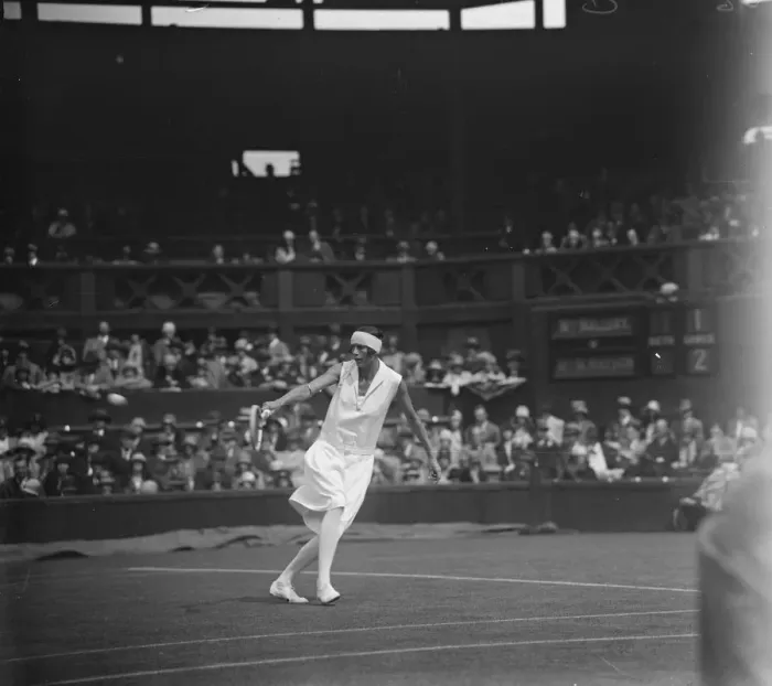 Framed Print : Lawn tennis at Wimbledon. R Watson in play 16 June 1928