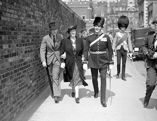 Levee at St James Palace Captain Harold Stevens, Royal Artillery, and Mrs Stevens